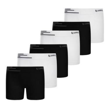 Imagem de Kit 6 Cueca Boxer Infantil Box Microfibra Sem Costura Lupo, Preta e br