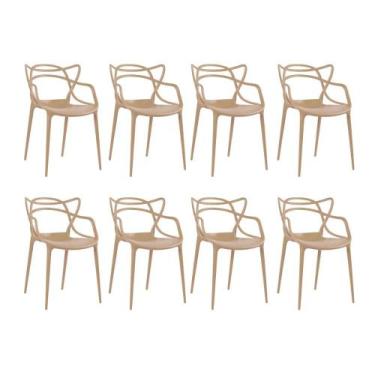 Imagem de Kit 8 Cadeiras Masters Allegra com assento removível - Nude - Laraz