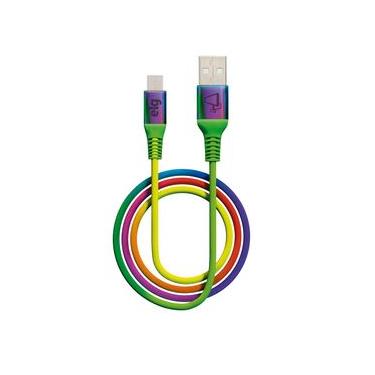 Imagem de Cabo Micro USB, Sincronização e Recarga 12W 2.4A, Nylon Trançado Rainbow, 1 metro, Mult...