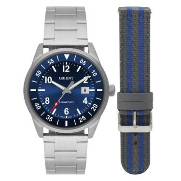 Imagem de Relógio Masculino Solar Tech Orient Prata MBSS1449 D2SX, Prata