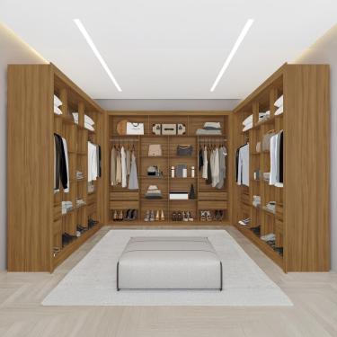 Imagem de Guarda Roupa Closet Triplo Nt6060 Mdf Freijó Amoudi Móveis Freijó
