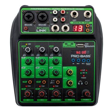 Imagem de Mesa de Som Studio Link 6 com Bluetooth e Interface USB 6 Canais com 16 Efeitos Digitais DSP Pro Bass