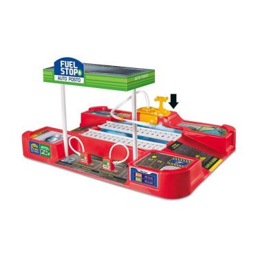 Imagem de Brinquedo Lava Rápido Auto Posto com Carrinho Sai Água de Verdade com Bomba Manual Funcional Lua de Cristal