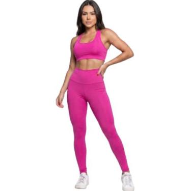 Imagem de Calça Legging Cós Alto Lisa Bella Fiore Roupa Para Academia Treino Mod