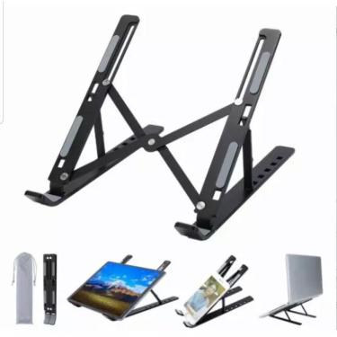 Imagem de Suporte para Notebook Multi-Posições Regulável Dobrável em Plástico ABS Portátil Ajuste...