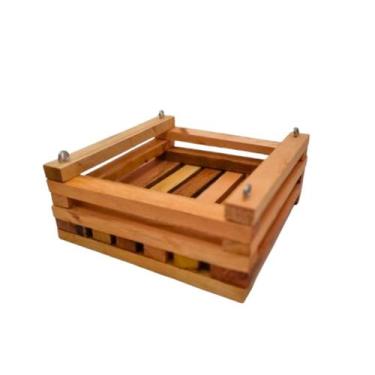 Imagem de Cachepot de Madeira Rústico 20x20x8 cm Decoração e Plantas - Orquiflor