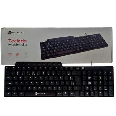 Imagem de Teclado USB Multimídia Goldentec GT V3, ABNT2 com 105 Teclas, 9 Atalho