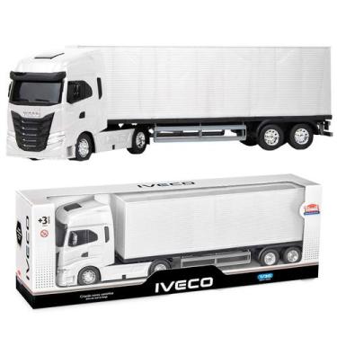 Imagem de Brinquedo Caminhão Carreta Toco Baú Grande 47 cm Iveco S-way Escala 1: