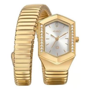 Imagem de Relógio Euro Feminino Serpentes Dourado Moda Eu2035zap/5k Dourado Pedras Branco-Feminino
