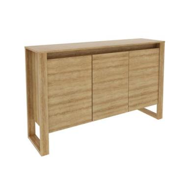 Imagem de Balcão para Escritório com 3 Portas 136cm ME4147 Amêndoa Tecnomobili