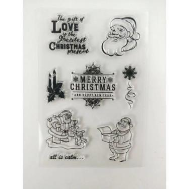 Imagem de Carimbos de Silicone Modelo Natal - 1 Cartela com 8 Carimbos - Papelar