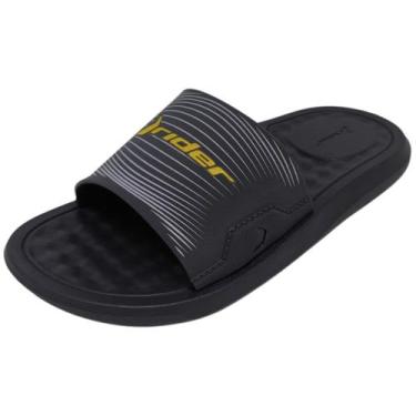 Imagem de Chinelo Infantil Menino Slide Rider Kids Step, Cinza, Amarelo, 26/27