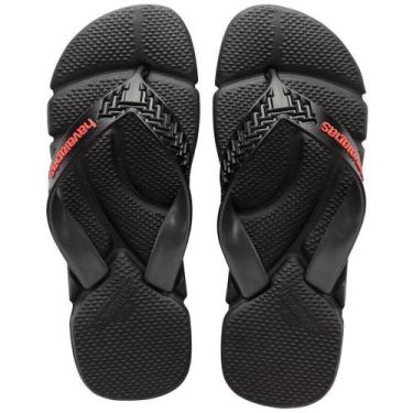 Imagem de Chinelo Havaianas Power 2.0 Masculino, 45/46, Preto vermelho