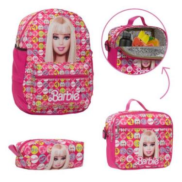 Imagem de Mochila Feminina Escolar Barbie + Lancheira Térmica + Estojo - Toys 2U