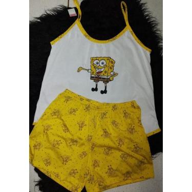 Imagem de Pijama Infantil Feminino Algodão Cor Branco com Amarelo com Estampa Bo