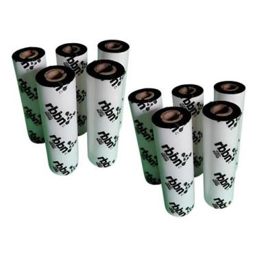 Imagem de 10 Ribbons Cera Rbbn 110mm X 74m Elgin L42 Pró Zebra Zd220