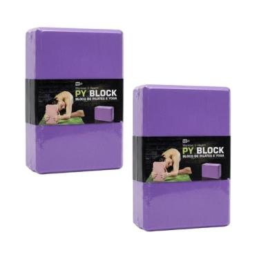 Imagem de Kit 2 Blocos Yoga EVA Profissional Pilates Alongamento - - MBfit, Roxo