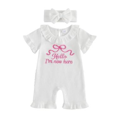 Imagem de Macacão Socutebabe Baby Girl tricotado com babado de manga curta 0-24M