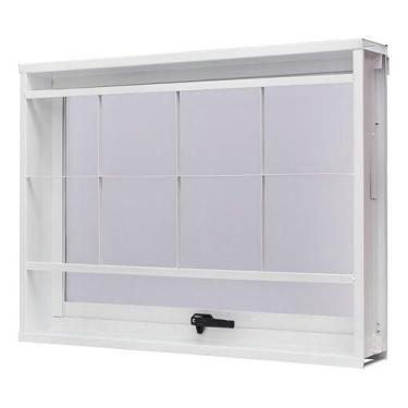 Imagem de Janela De Aço Maxim-ar 60x80cm Com Grade Quadriculada Boreal - Ramasso