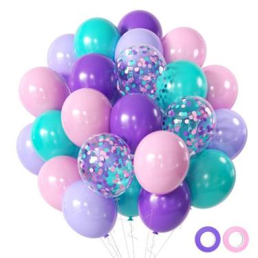 Imagem de Balões de Festa Aiwolf - Rosa e Roxo - 50 Unidades de 30cm