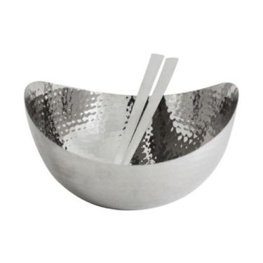 Imagem de Saladeira Redonda com Pegadores Inox 25x10 cm  Diplomat