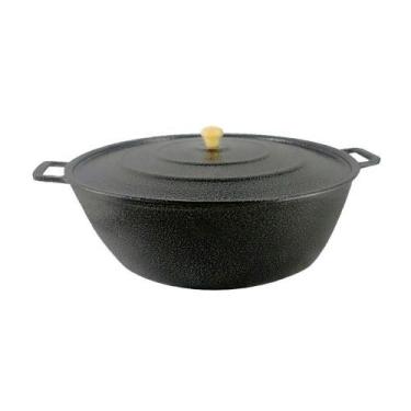 Imagem de Tacho para Restaurante 40cm Alumínio Fundido Craqueado Preto 10,6L Div