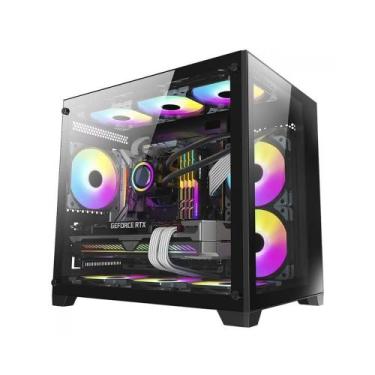 Imagem de Gabinete Gamer Liketec Cube Kirra, RGB, Mid Tower, Vidro Temperado, mA