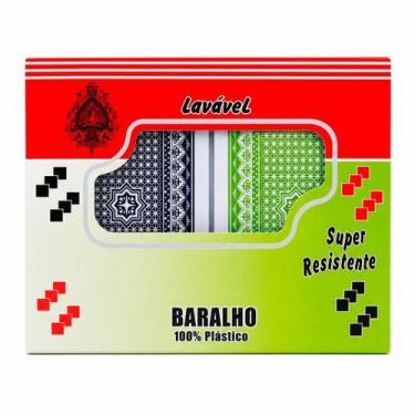 Imagem de Baralho Duplo 108 Cartas 100% Plástico Lavável à Prova Dágua com Estoj