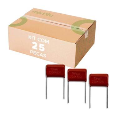 Imagem de 25x Capacitor Filme Poliéster 2,2uF 400V 225K Para Filtro - CHIPSCE