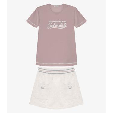 Imagem de Conjunto Infantil Blusa Com Saia Trick Nick Rosa
