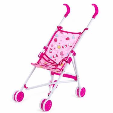 Imagem de Carrinho De Boneca Rosa Infantil Dobrável Menina Castela - Castela Bra