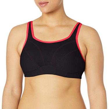 Imagem de GODDESS Sutiã esportivo feminino plus size sem fio macio, Preto, 46DD