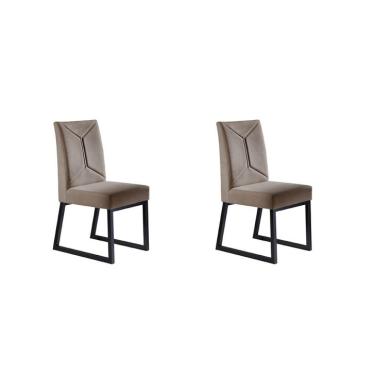 Imagem de Conjunto com 2 Cadeiras ItÃ¡lia II Cinza  98 cm