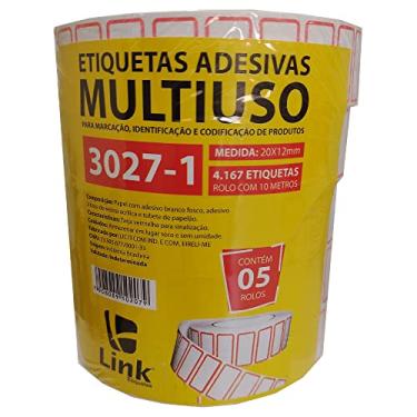 Imagem de Etiqueta Adesiva Multiuso 20x12mm Pacote com 5 Rolos - Link Etiquetas