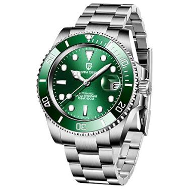 Imagem de CEYADG Pagani Design Relógios masculinos japoneses automáticos mecânicos de 40 mm esportivos, à prova d'água, aço inoxidável, vidro safira, Verde, esporte