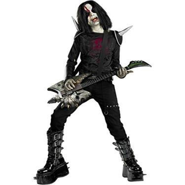 Imagem de Camisa e m scara para meninos de metal Mayhem fantasia de Halloween ombros acolchoados, Preto, 7-8