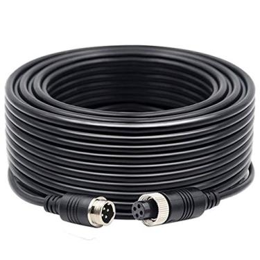 Imagem de Cabo de extensão de 4 pinos para câmera de ré de veículo, cabo de extensão de câmera de reserva de carro de 20 m, adaptador de aviação, à prova d'água, à prova de choque, para o veículo, câmera de ré, reboque, ônibus