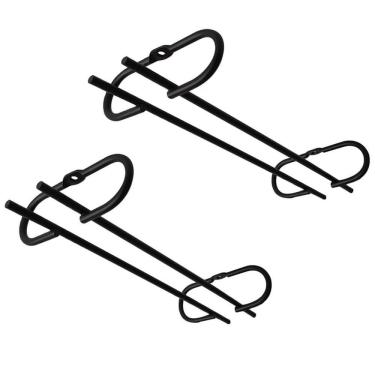 Imagem de Conjunto 2 peças Suporte Suspenso para Taças Reto 42cm Kit Porta Taças de Teto Preto Fosco