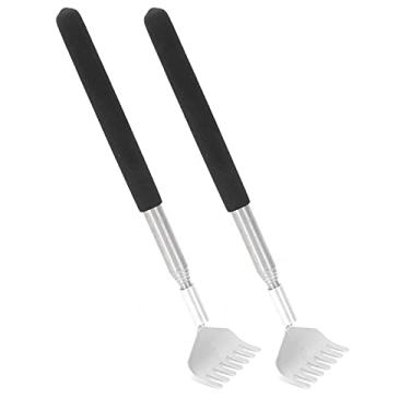 Imagem de Scratcher traseiro,2 peças portátil extensível arranhador nas costas, aço inoxidável metálico ferramenta telescópica traseira (20 a 27 polegadas)