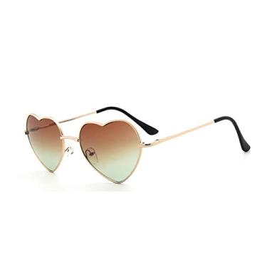 Imagem de fashion Heart Shaped Sunglasses women metal clear red lens glasses Fashion heart sun glasses Mirror oculos de sol,3,China