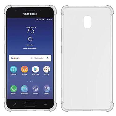 Imagem de TIYA Capa transparente para Samsung Galaxy J4 2018 US J3 2018 TPU quatro cantos capa transparente macia