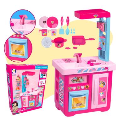 Imagem de Cozinha Infantil Completa Barbie Panelinhas 14 Acessorios