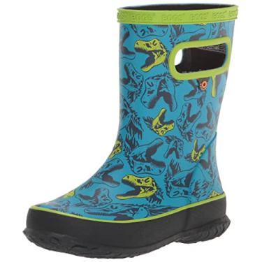 Imagem de Bogs Bota de chuva infantil Skipper de borracha impermeável, estampa Cool Dinos - azul elétrico, tamanho 6 infantil, Estampa Cool Dinos - Azul elétrico, 19