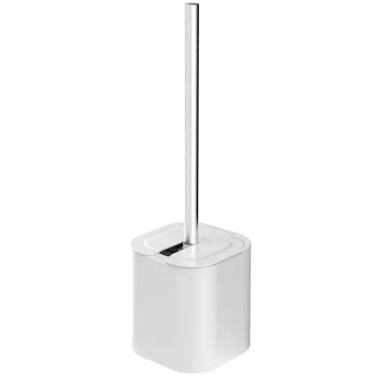 Imagem de Suporte Escova Sanitária com Tampa para Banheiro Lavabo Polipropileno Dual OU Branco