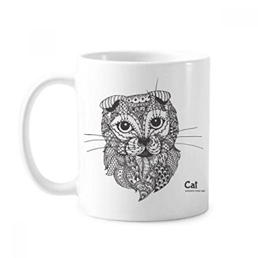 Imagem de Caneca de bebê de pintura humana de gato cerâmica xícara de porcelana de café louça