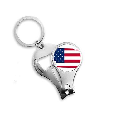 Imagem de Nebraska USA Mapa Estrelas Listras Bandeira Forma Alicate de Prego Chaveiro Abridor de Garrafas Cortador