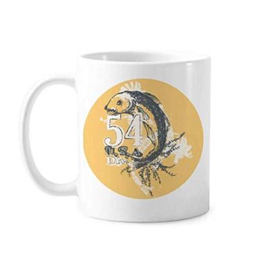 Imagem de Caneca com desenho de linha de peixe Mighty Bait padrão cerâmica café xícara de porcelana louça