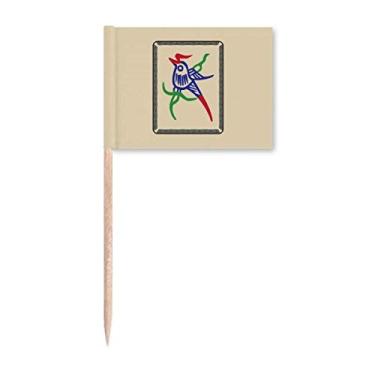 Imagem de Mahjong Bamboo Bar 1 azulejo padrão palito bandeiras marcadoras decoração de festa