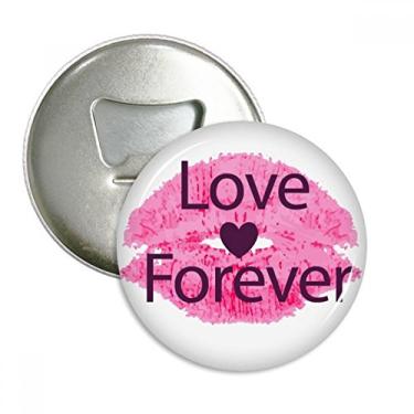 Imagem de Dia dos Namorados Rosa Lábios Love Forever Abridor de Garrafas Imã Emblema Multifuncional Emblema