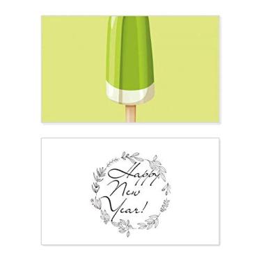 Imagem de Green Mung Bean Picolé doce sorvete ano novo festival cartão de felicitações mensagem presente